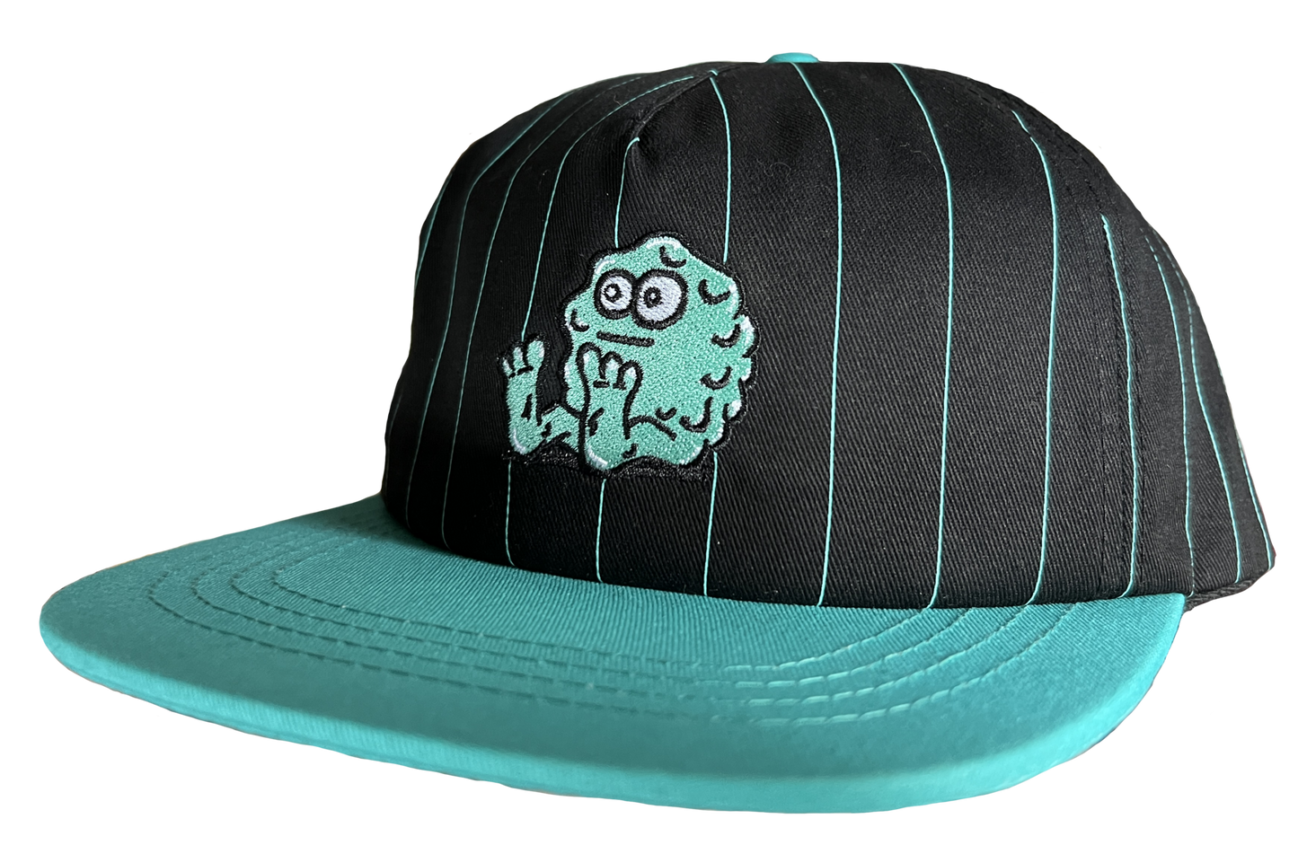 PINSTRIPE SNOT BOOGER SNAPBACK HAT BLACK/BLUE