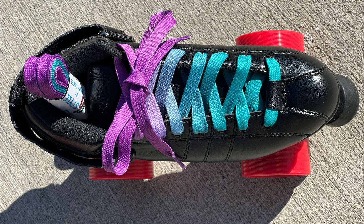 DERBY LACES-OMBRE PURPLE TEAL 72 INCH (183CM)-NARROW 10MM WIDE