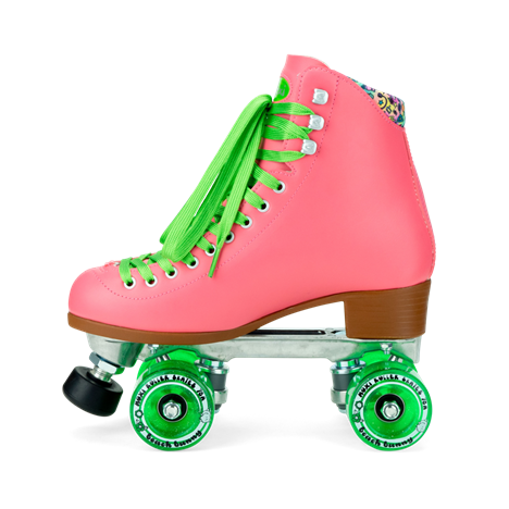 Come to Fresa's Roller Skate shop in Las Vegas and get your Moxi skates Beach Bunny.   These Watermelon/pink Moxi Skate Beach Bunny are ready for outdoor skating.  Cruise around Las Vegas Art District or come and skate in our indoor skate ramp. Fresa's Roller Skate Shop the one skate shop in Las Vegas.  We build custome shoe roller skate, roller Skate Classes and Roller Blade classes.