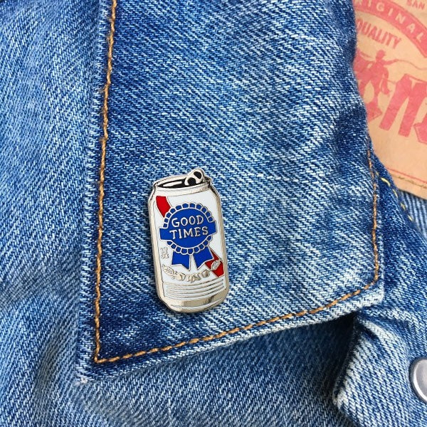 GOOD TIMES BEER CAN ENAMEL PIN